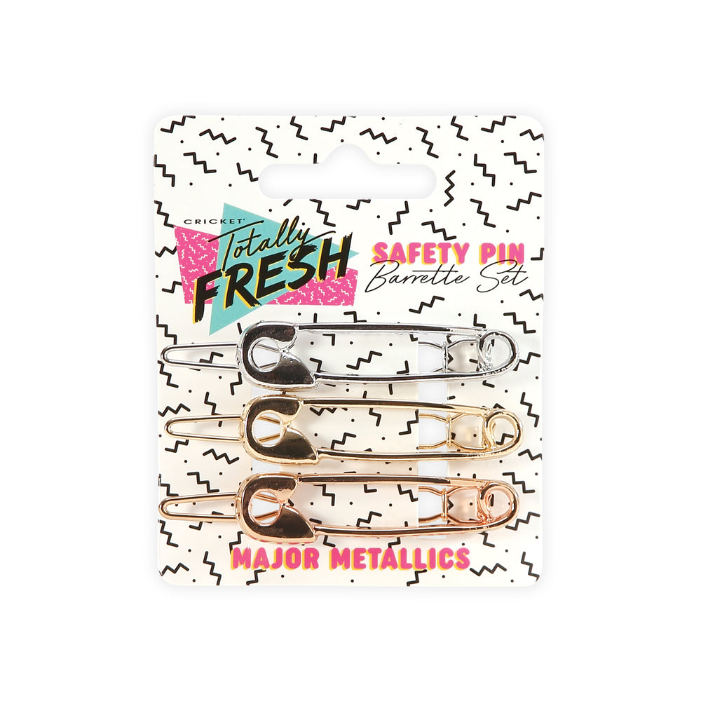 Totally Fresh Major Metallics Safety Pin Barrette Set 3PC