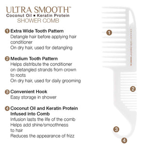Ultra Smooth Coconut Shower Comb