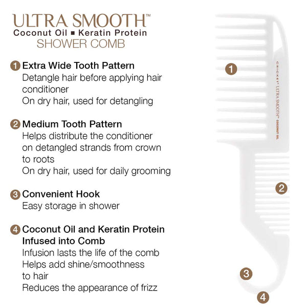 Ultra Smooth Coconut Shower Comb