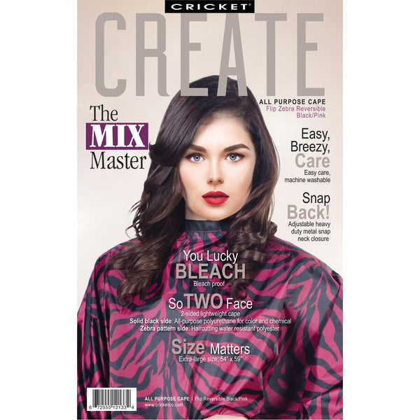 Flip Zebra Reversible All Purpose Cape Solid Black & Pink