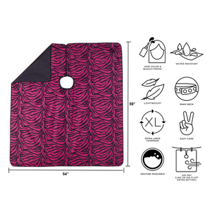 Flip Zebra Reversible All Purpose Cape Solid Black & Pink