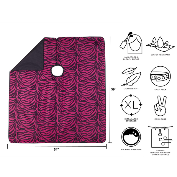 Flip Zebra Reversible All Purpose Cape Solid Black & Pink