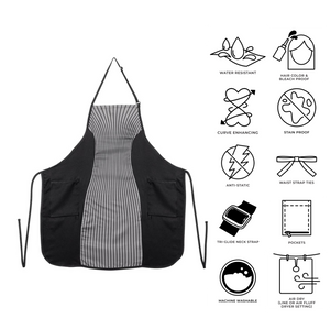 Slimming Apron Gray Pinstripes