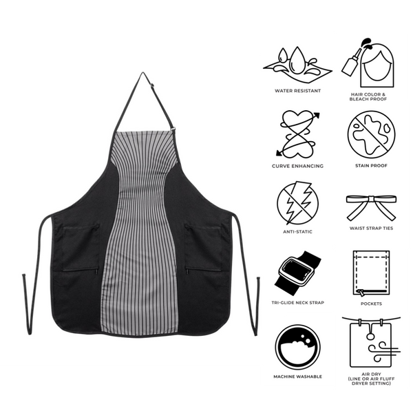 Slimming Apron Gray Pinstripes