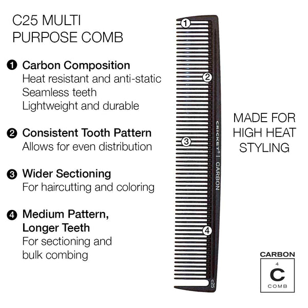 Carbon Comb C25 Multi Purpose Comb