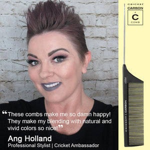 Carbon Comb C55M Medium Tooth Metal Rattail