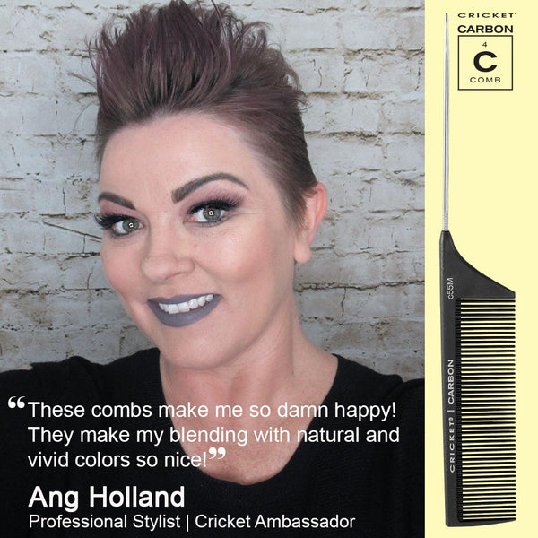 Carbon Comb C55M Medium Tooth Metal Rattail