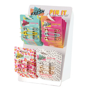 Totally Fresh Safety Pin Hair Barrette 16 Piece Display