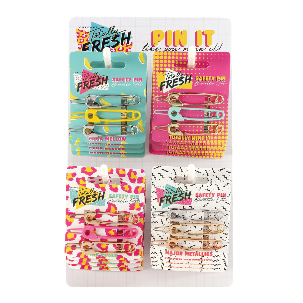 Totally Fresh Safety Pin Hair Barrette 16 Piece Display