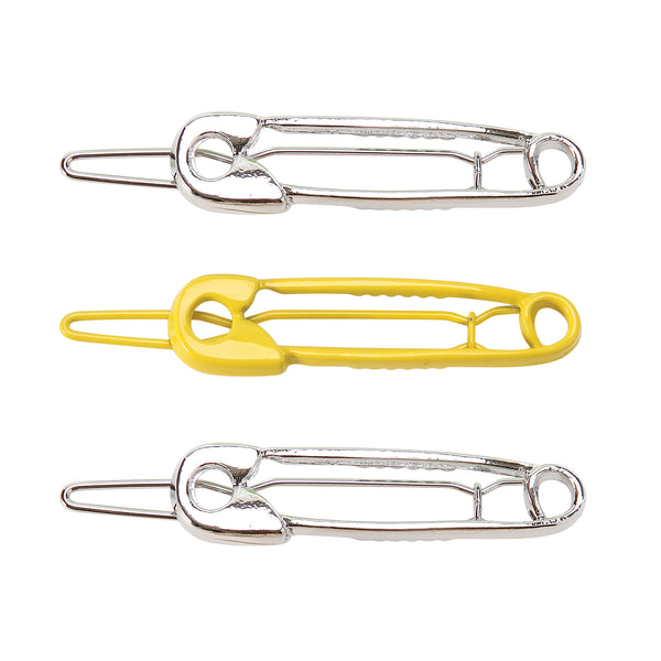 Totally Fresh Mega Mellow Safety Pin Barrette Set 3PC