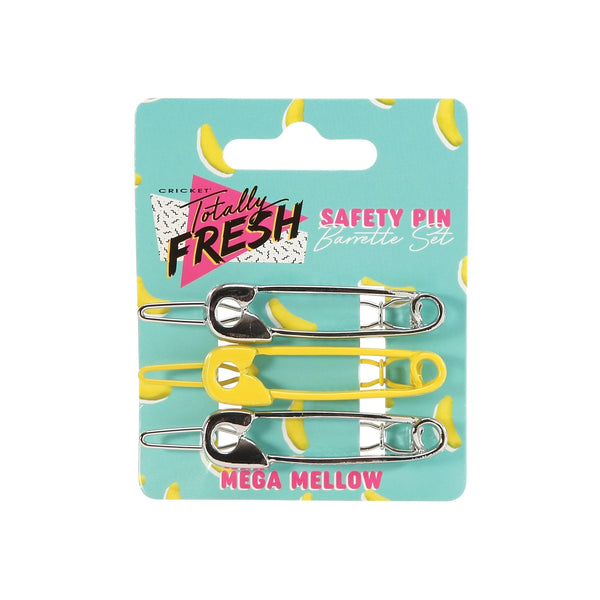 Totally Fresh Mega Mellow Safety Pin Barrette Set 3PC
