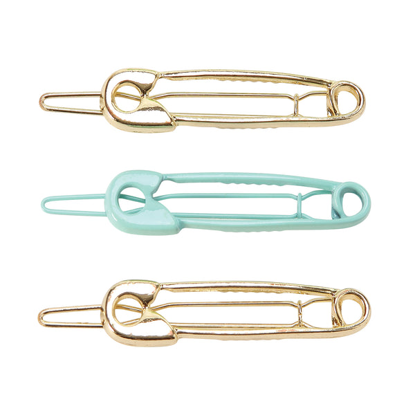 Totally Fresh Totally Mint It Safety Pin Barrette Set 3PC