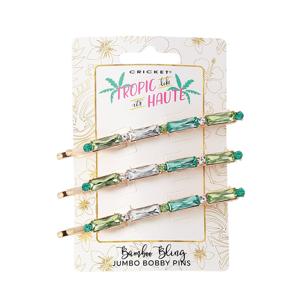 Tropic Like It’s Haute Bamboo Bling Jumbo Bobby Pin Set