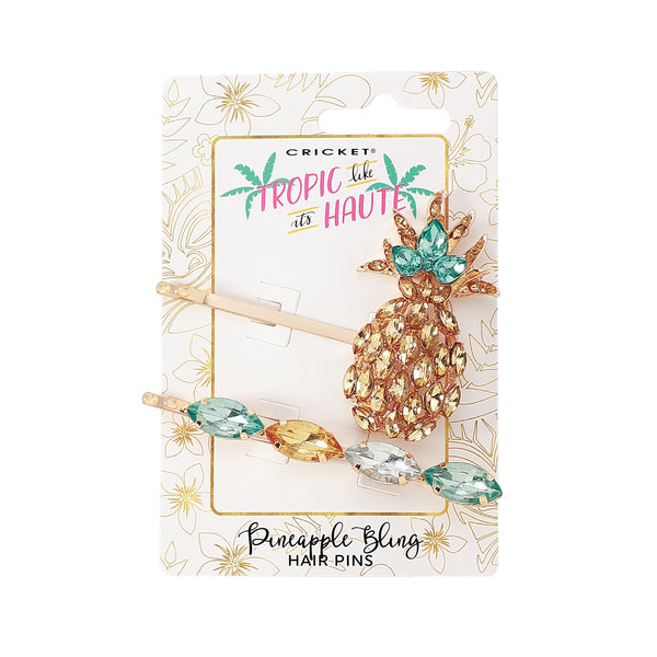 Tropic Like It’s Haute Pineapple Bling Hair Pins