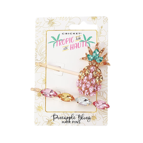 Tropic Like It’s Haute Pineapple Bling Hair Pins