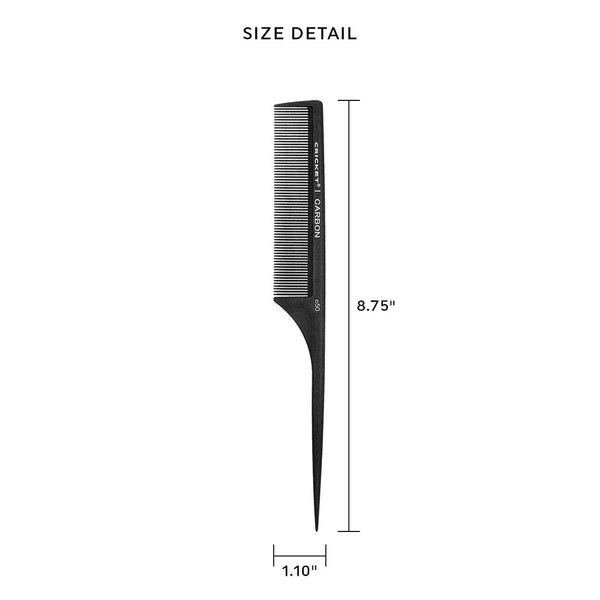 Carbon Comb C50 Fine Toothed Rattail Comb