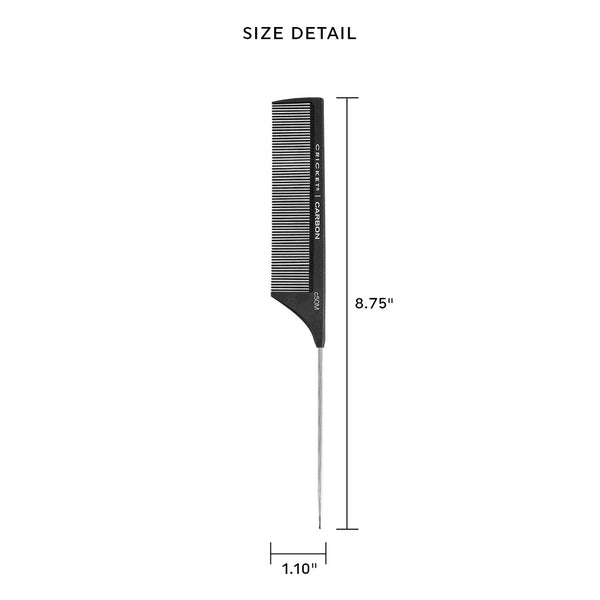 Carbon Comb C50M Fine Tooth Metal Rattail