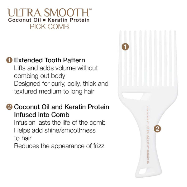 Ultra Smooth Pink Coconut Pick Comb