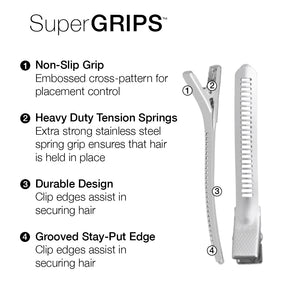 Super Grip Clips 6 Pack Silver