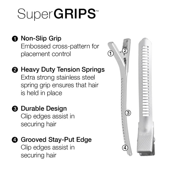 Super Grip Clips 6 Pack Silver