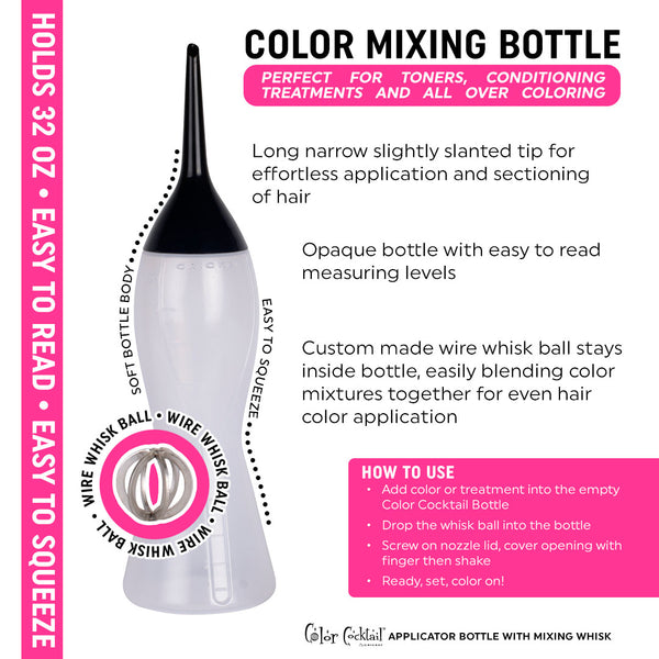 Color Cocktail Bottle with Mixing Whisk Ball