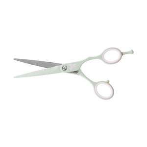 Open Shear Xpressions 5.75” Sage Advice pale sage green, professional haircutting shear