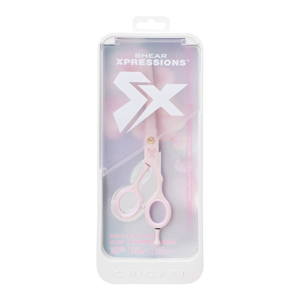 In packaging Shear Xpressions 5.75” Delicate Flower pale pink, professional haircutting shear