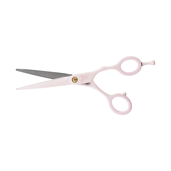 Open Shear Xpressions 5.75” Delicate Flower pale pink, professional haircutting shear