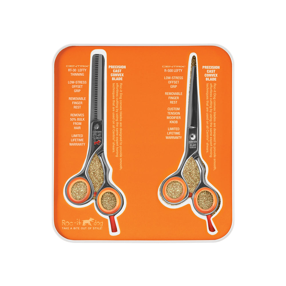 Centrix Roc-it Dog RL 500 5" & RTL 30 Thinner LEFTY Shear Duo (Left-handed)
