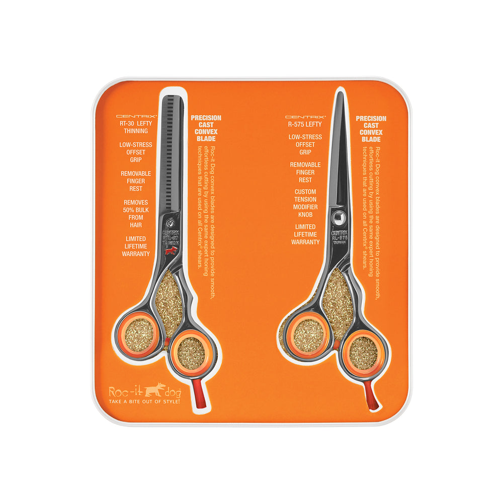 Centrix Roc-it Dog RL 575 5.75" & RTL 30 Thinner LEFTY Shear Duo (Left-handed)