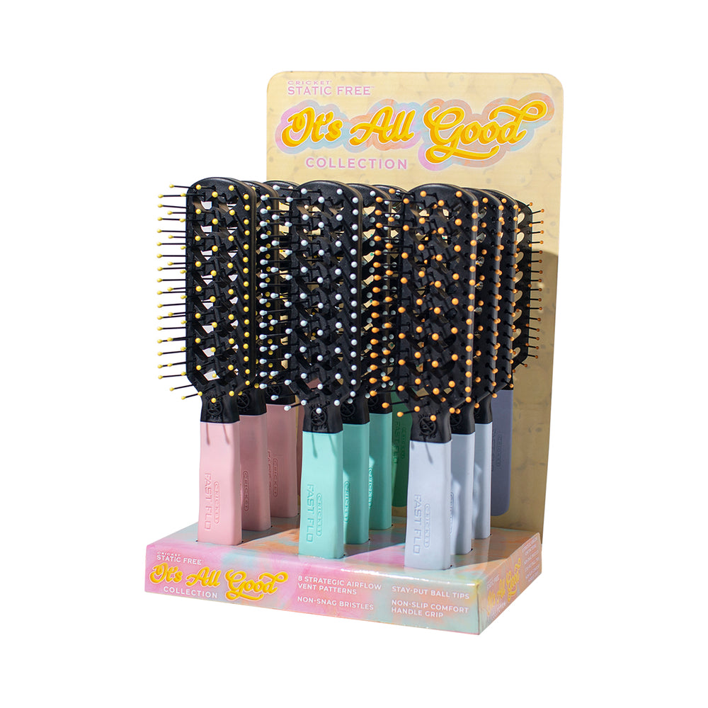 Static Free Fast Flo Vent Brush It’s All Good Collection 9PC Display
