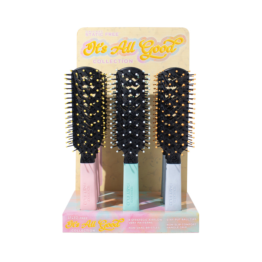 Static Free Fast Flo Vent Brush It’s All Good Collection 9PC Display