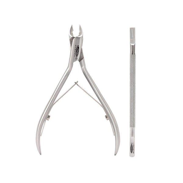 Logo 1/2 Jaw Professional Nipper & Cuticle Pusher Nail Care Set