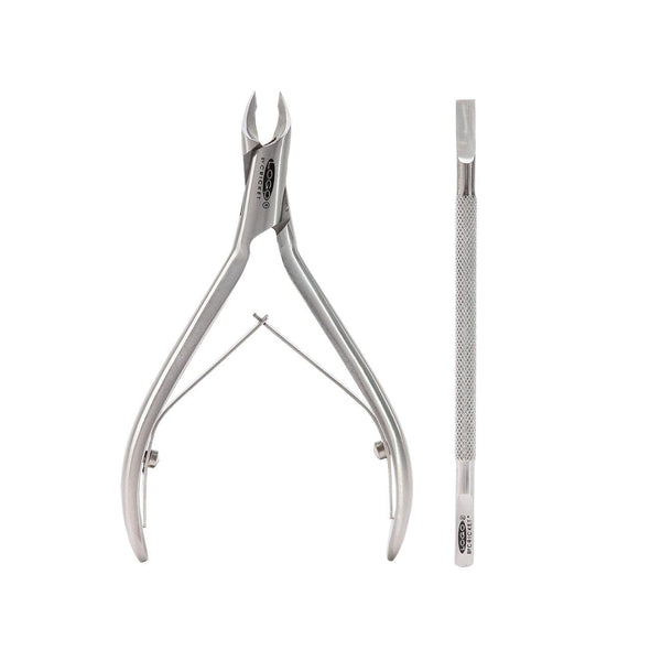 Logo 1/4 Jaw Professional Nipper & Cuticle Pusher Nail Care Set