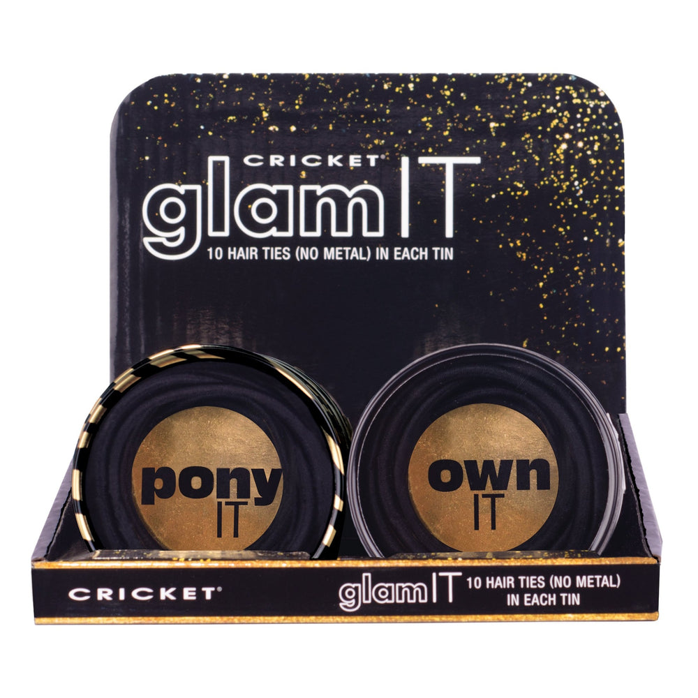 Glam It Hair Ties Tin 12 Piece Display