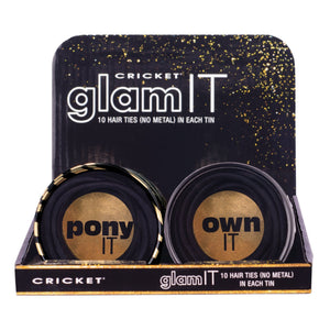 Glam It Hair Ties Tin 12 Piece Display