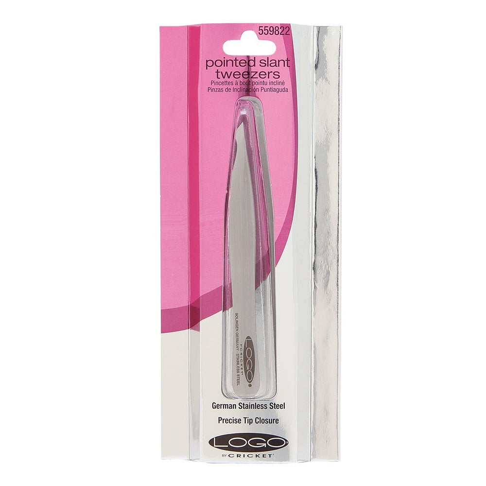 Logo Pointed Slant Tip Tweezer