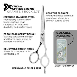 Shear Xpressions Granite, I Rock 5.75” Shear