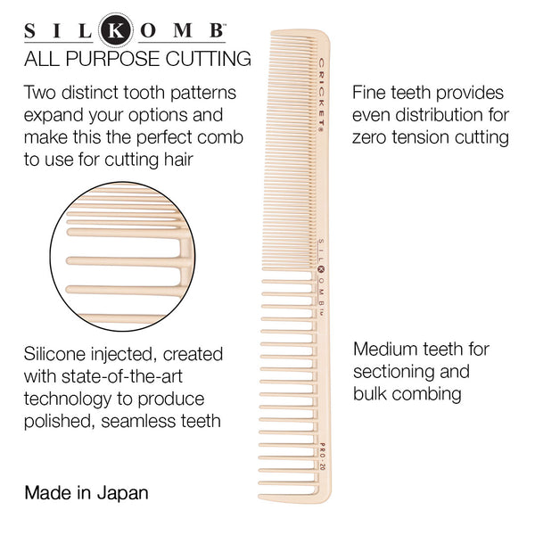 Silkomb Pro 20 All Purpose Cutting Comb PINK 3 Piece Set