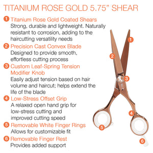 Centrix Roc-it Dog Titanium Rose Gold 5.75" Shear