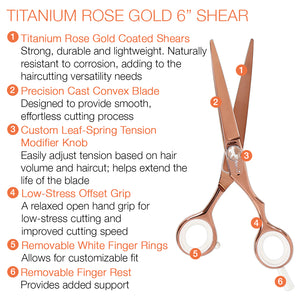 Centrix Roc-it Dog Titanium Rose Gold 6" Shear