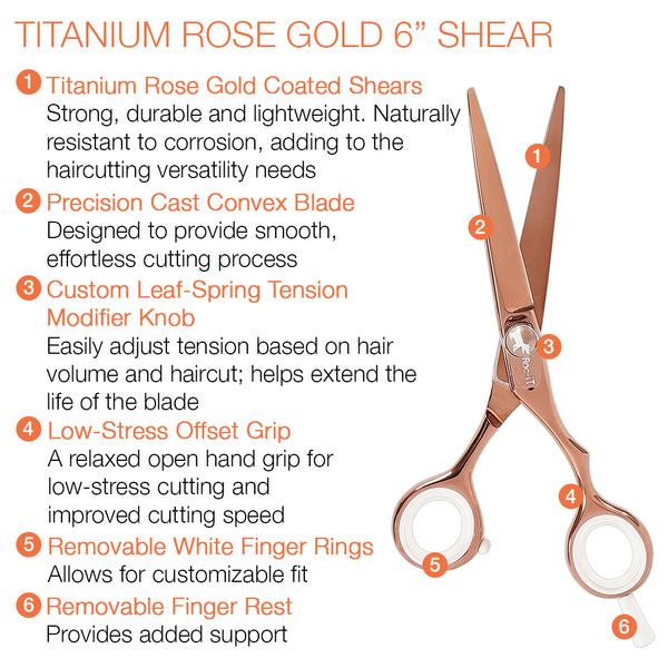 Centrix Roc-it Dog Titanium Rose Gold 6" Shear